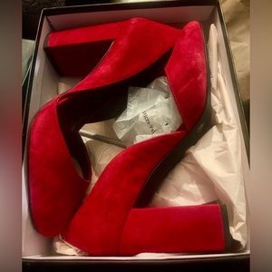Brand New Red Suede Heels